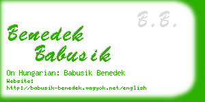 benedek babusik business card